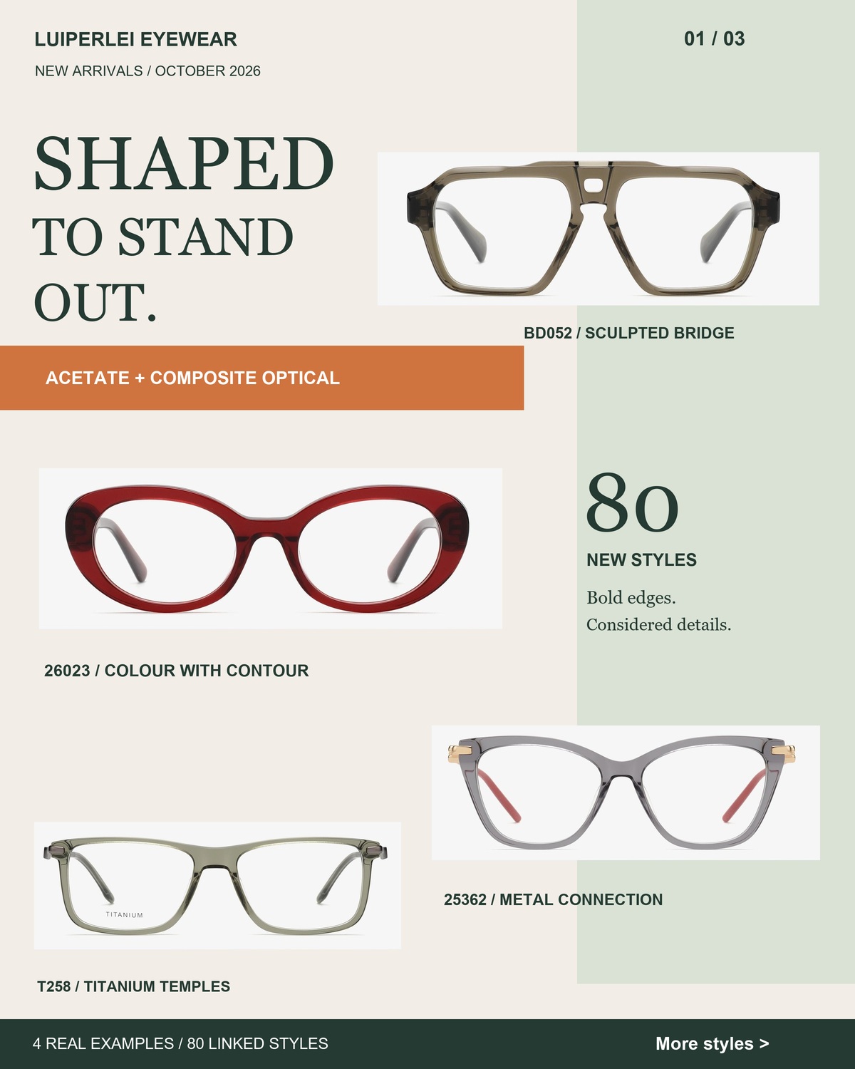 Collection 01 | Shaped to Stand Out | 80 New Optical Styles
