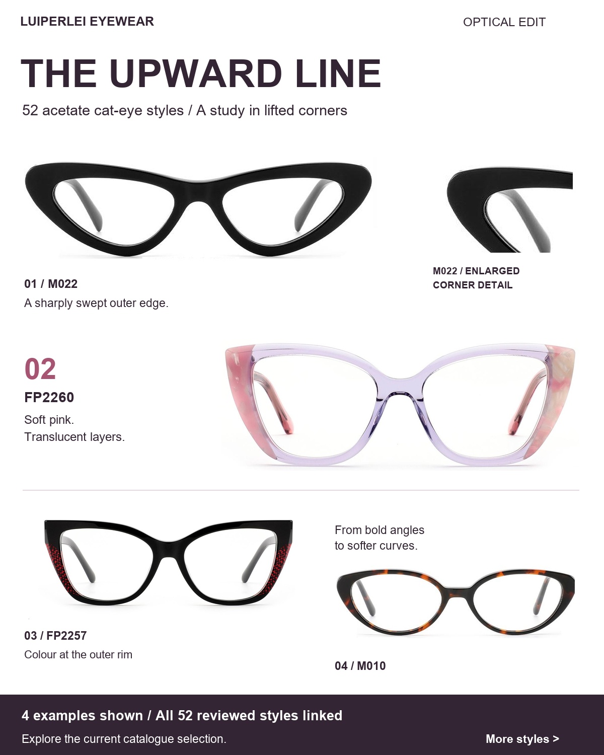 The Upward Line | 52 Acetate Cat-Eye Styles